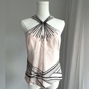Vintage Nanette Lepore Beaded Halter Style Formal Top